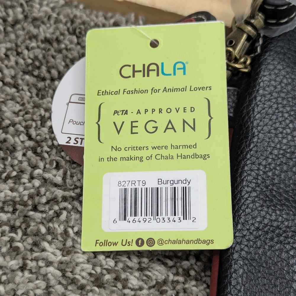 Chala Raised Leather Rooster Design Small Purse Shoulder Bag Card Phone Holder - Picture 3 of 5